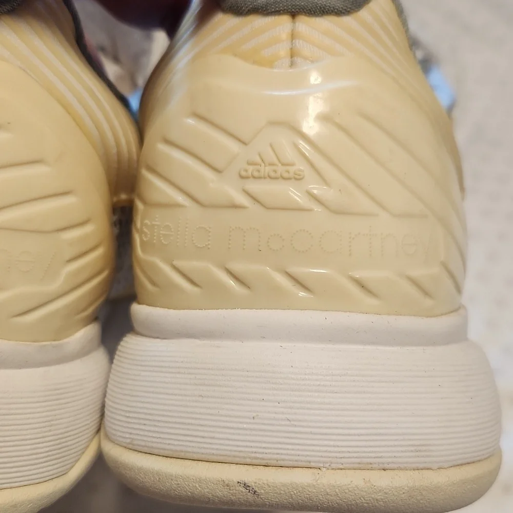 NWOT, Adidas by Stella McCartney white/yellow low-top mesh sneakers sz 10.5
